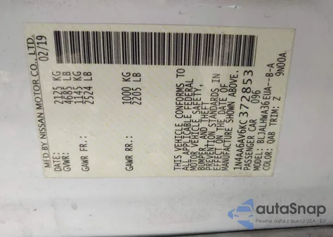 2019 Nissan Maxima 3.5 Platinum from USA, damaged, VIN 1N4AA6AV6KC372853